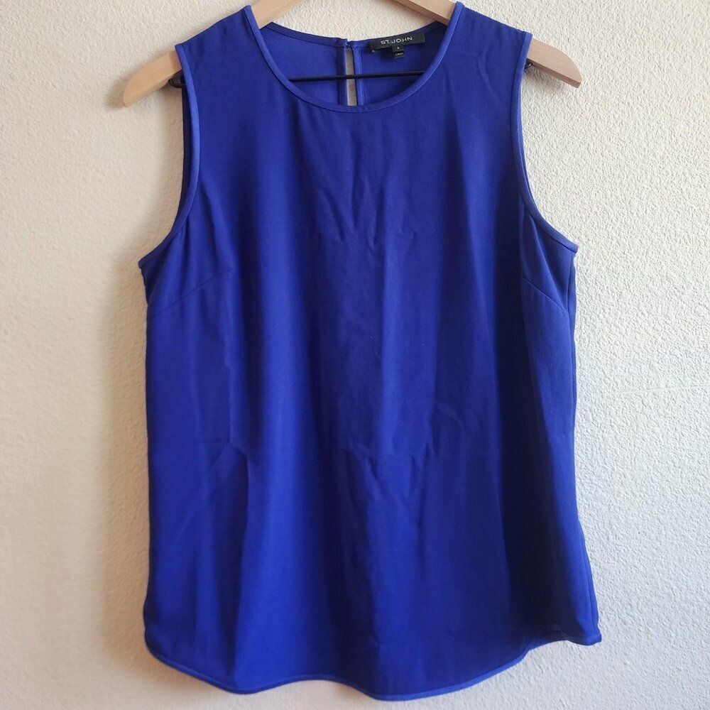 St John Tank Top Womens Small Sleeveless Career Blouse Shell Office 80s Inspired